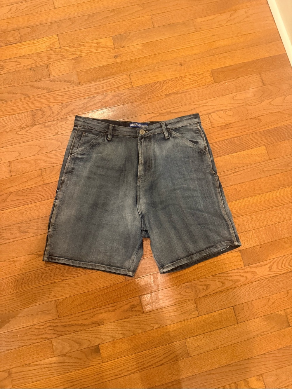 Men's Faded Blue Denim Jean Shorts - Casual Everyday Wear